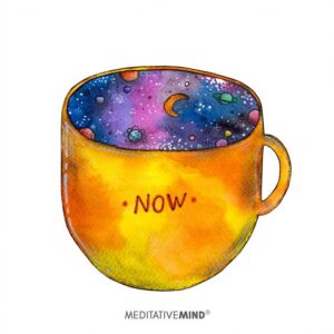A colourful cup image with the word 'now' on the outside.