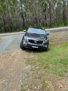 Photo of a car in a ditch