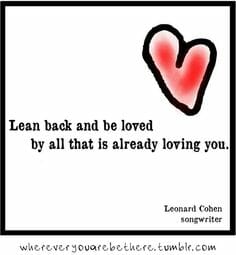 Image of a heart with a Leonard Cohen quote